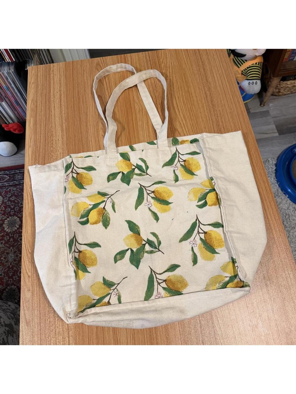 painted lemon all over print tote bag OS